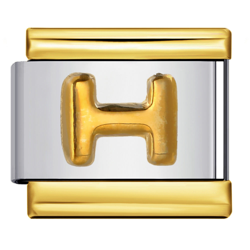 Wholesale Italian Charm Bracelet 9mm DIY Splicing Removable Raised Letters Stainless Steel Composable Bracelet