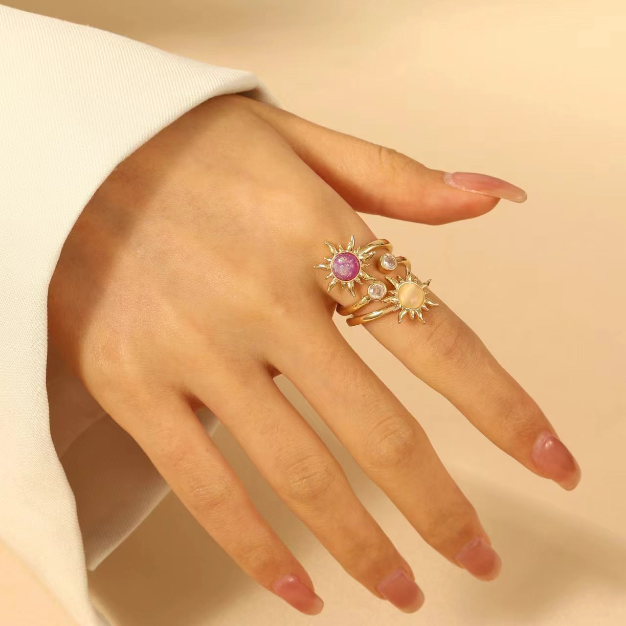 Wholesale Inlaid Zirconium Cat' s Eye Ring