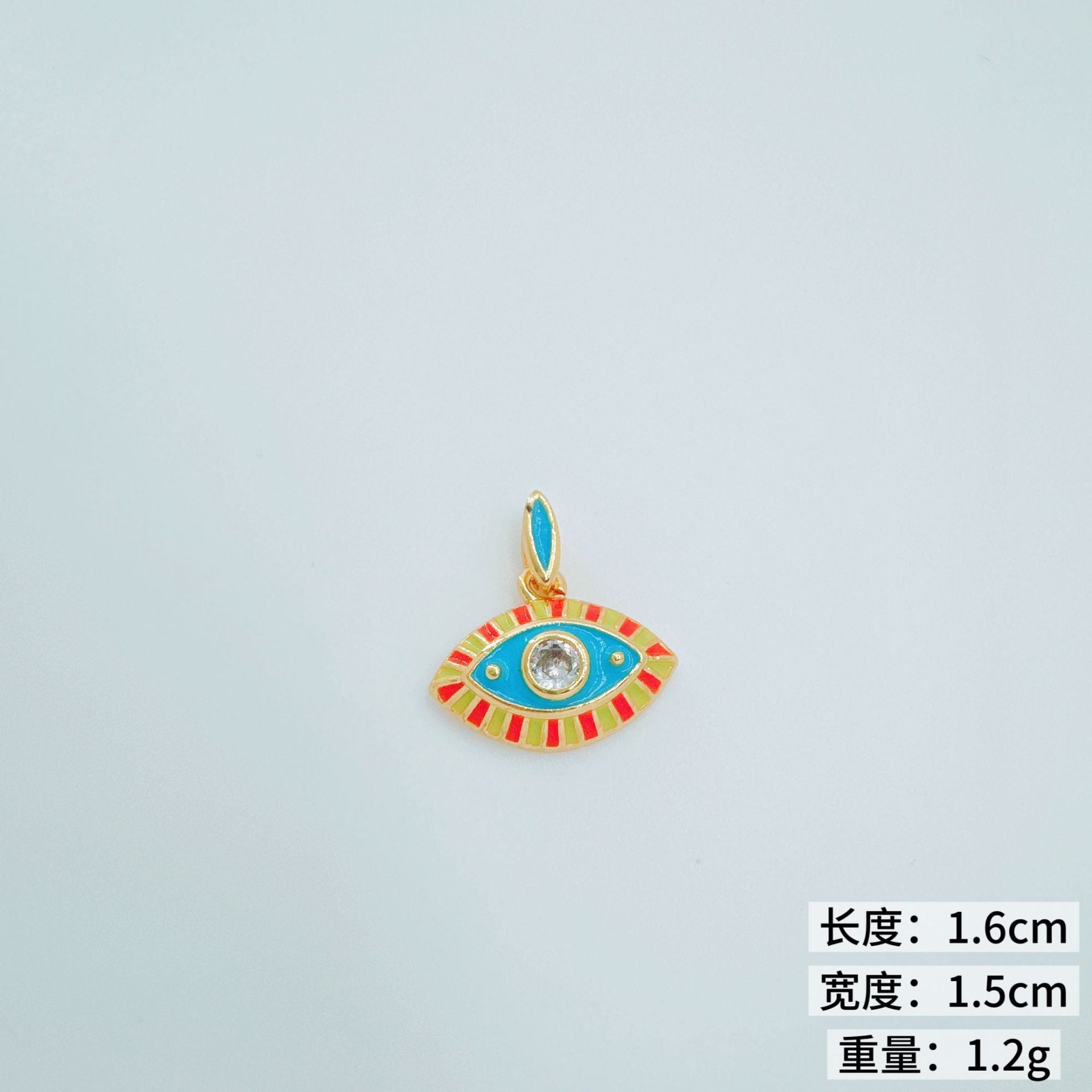 Wholesale Trendy Blue Evil Eye Pendant Charm Copper Gold Plated DIY Jewelry Accessory
