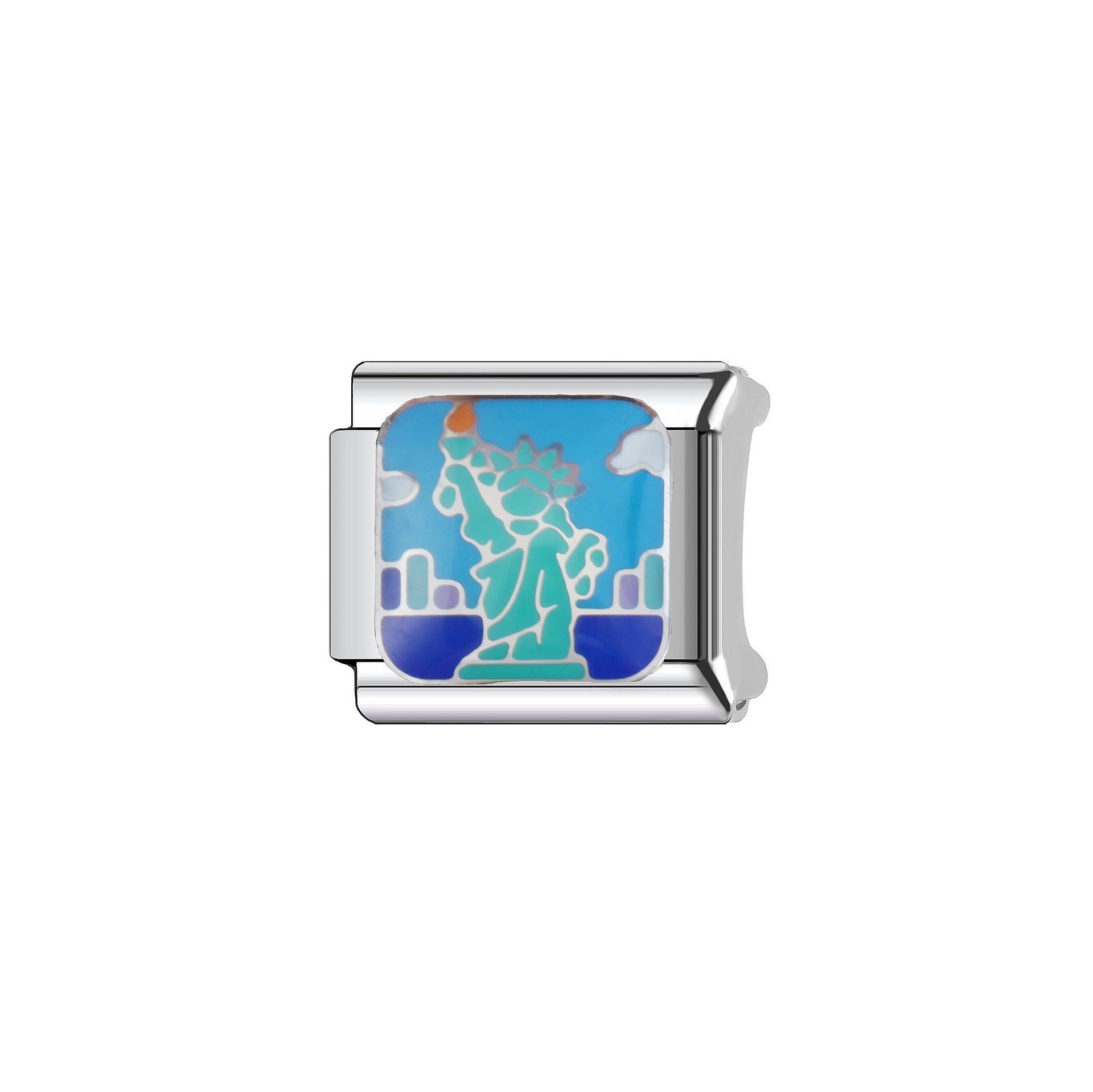 Wholesale  9mm Italian Charm Starter Bracelets DIY square Single Section Creative Stainless Steel Composable Bracelet