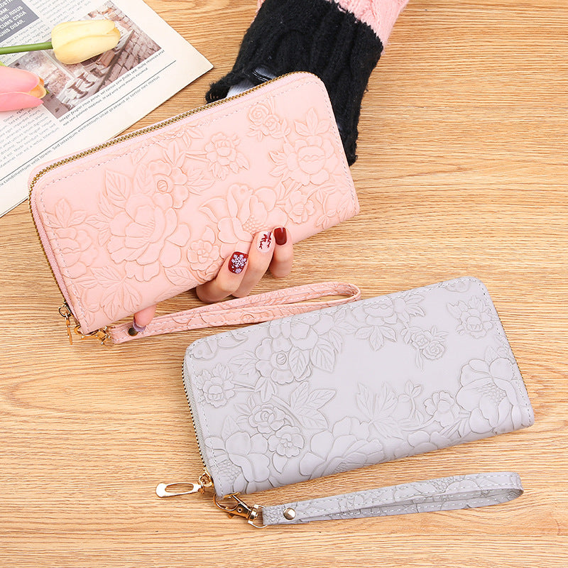 Wholesale long zipper clutch large mobile phone bag wallet