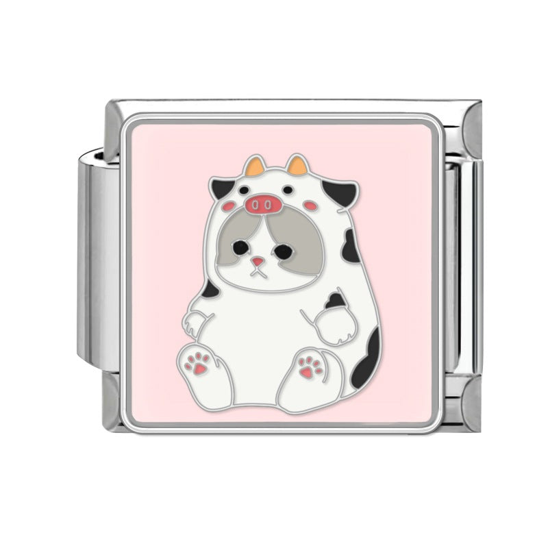 Wholesale Italian Charm Bracelet 9mm DIY Splicing Cartoon Pet Series Stainless Steel Composable Bracelet