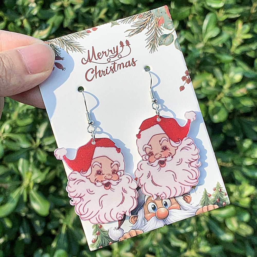 Wholesale  creative acrylic color Christmas tree earrings