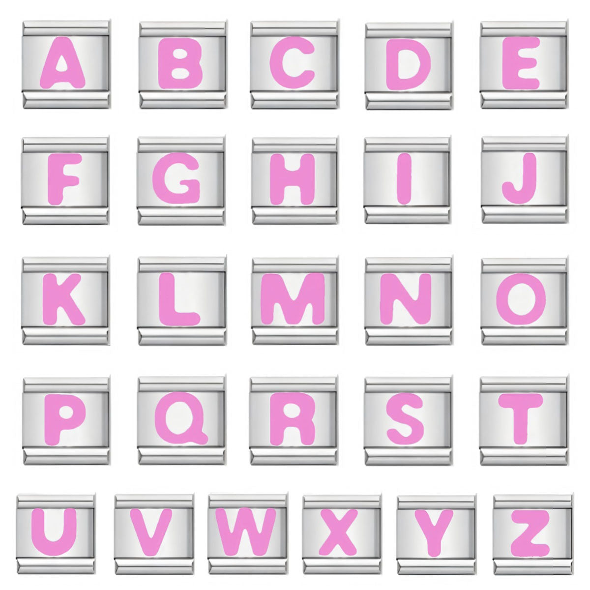 Wholesale Titanium Italian Charm Bracelet Pink Lettering DIY Watch Strap - Boutique Resale