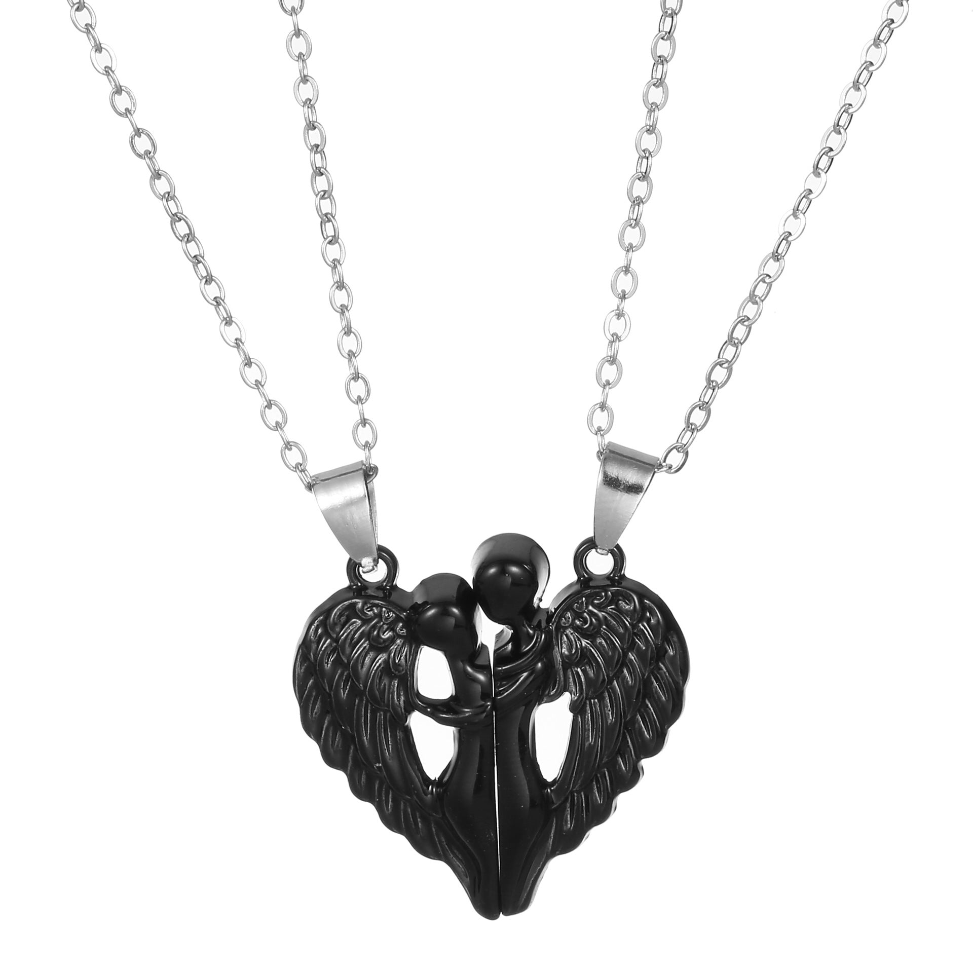 Wholesale  Angel wings magnet love pendant Valentine' s Day necklace clavicle chain