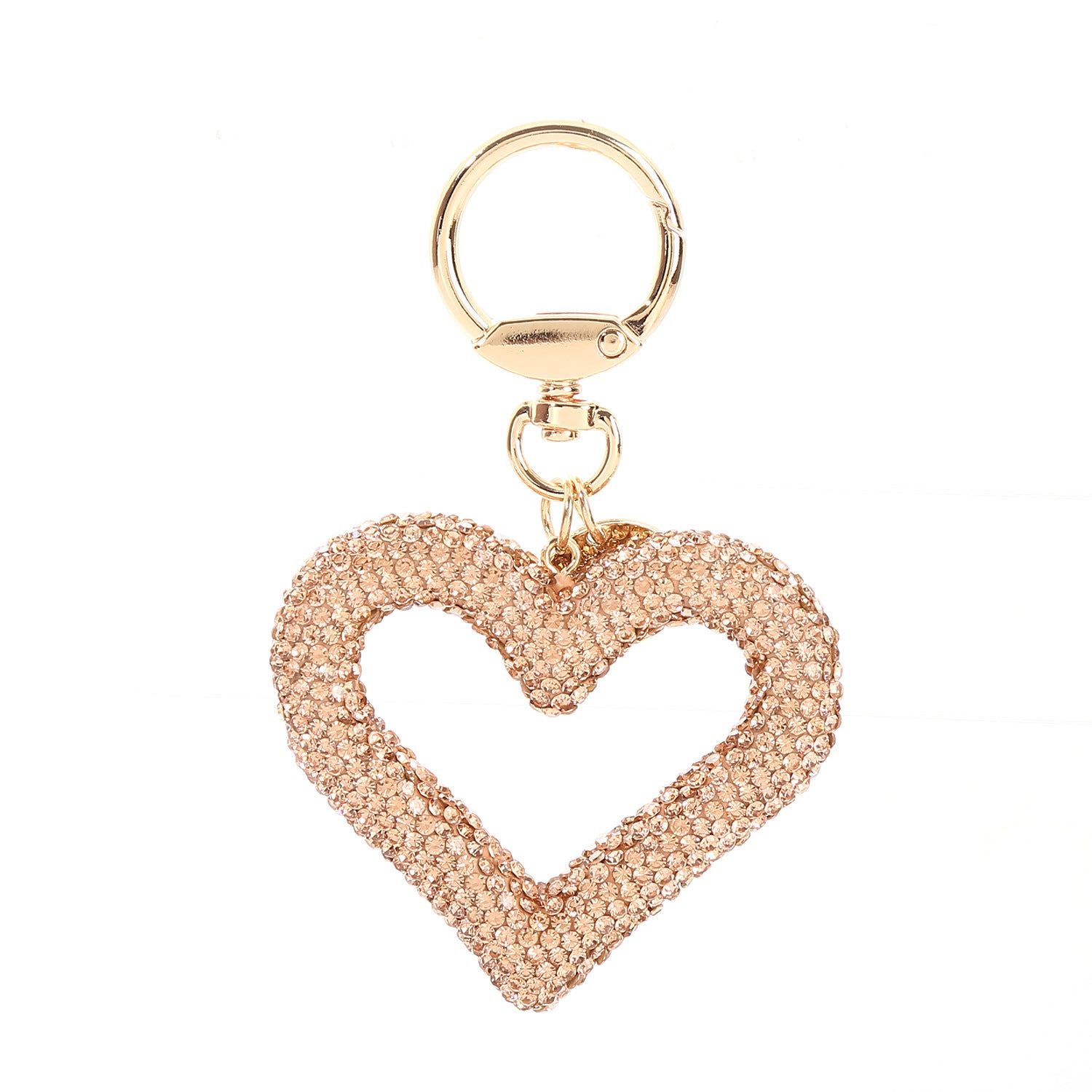 Wholesale Hollow Full Diamond Heart Rhinestone Keychain