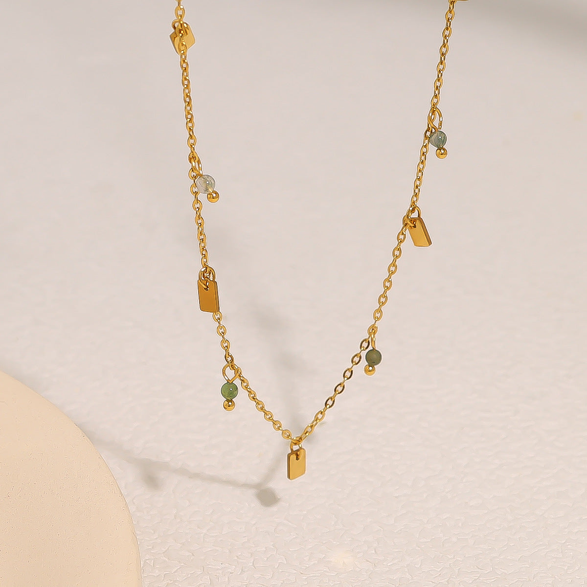 Wholesale Titanium Steel Bohemian Color Irregular Gravel Necklace