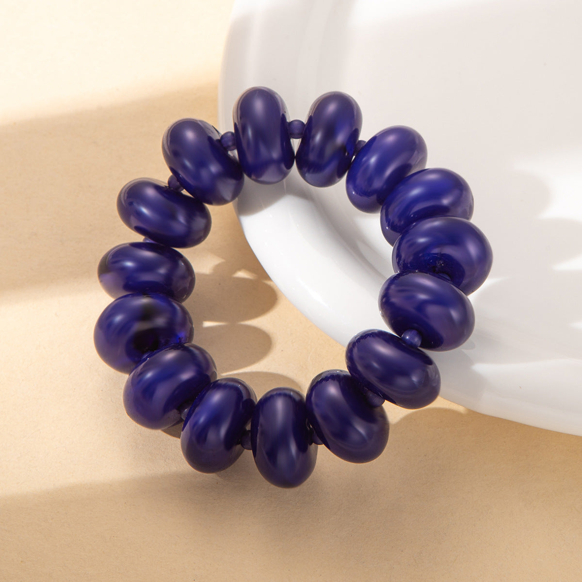 Wholesale Sweet Korean Style Dark Purple Resin Abacus Bead Bracelet Cute Student Fashion Accessory Everyday Gift For Women