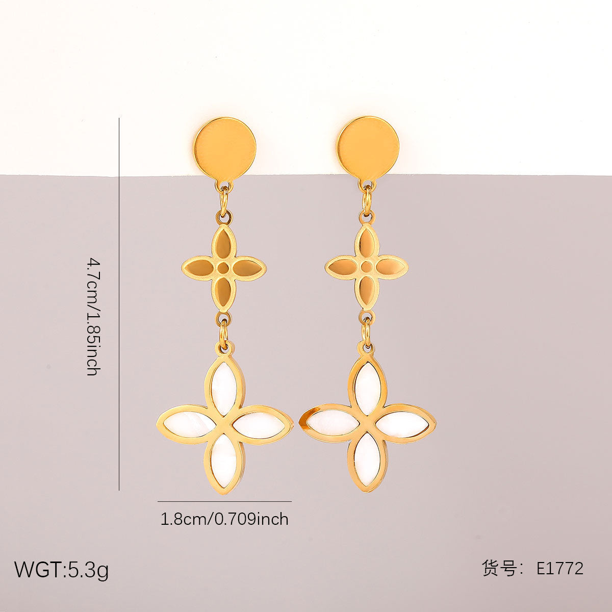 Wholesale Stainless steel flower and heart earrings