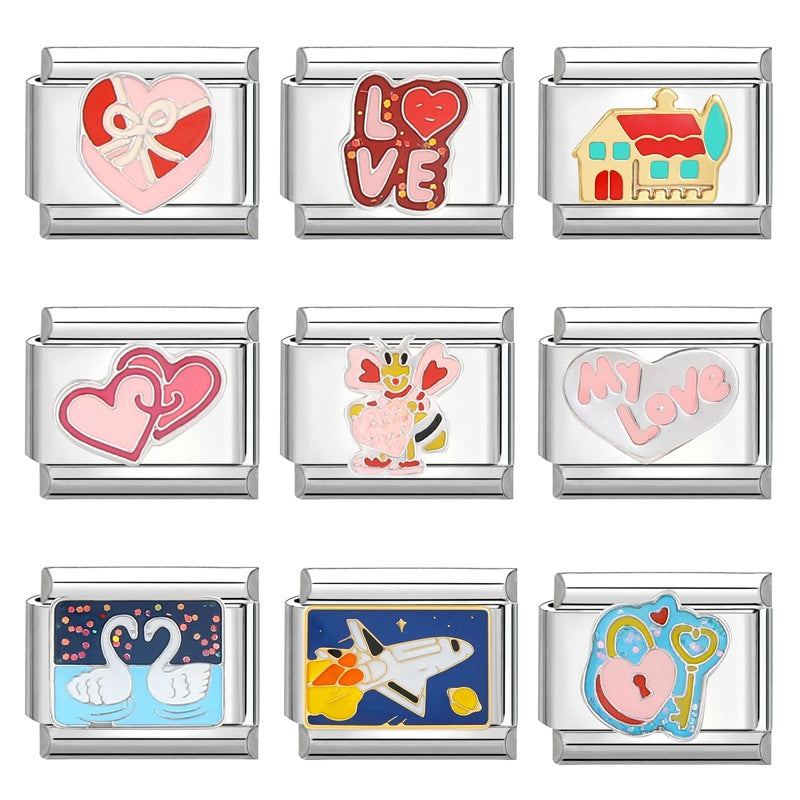 Wholesale Italian Charm Bracelet 9mm DIY Splicing Removable  Stainless Steel Composable Bracelet