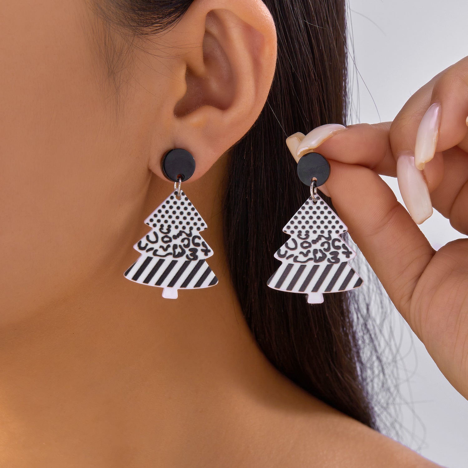 Wholesale Christmas Acrylic Colorful Christmas Tree Snowman Earrings