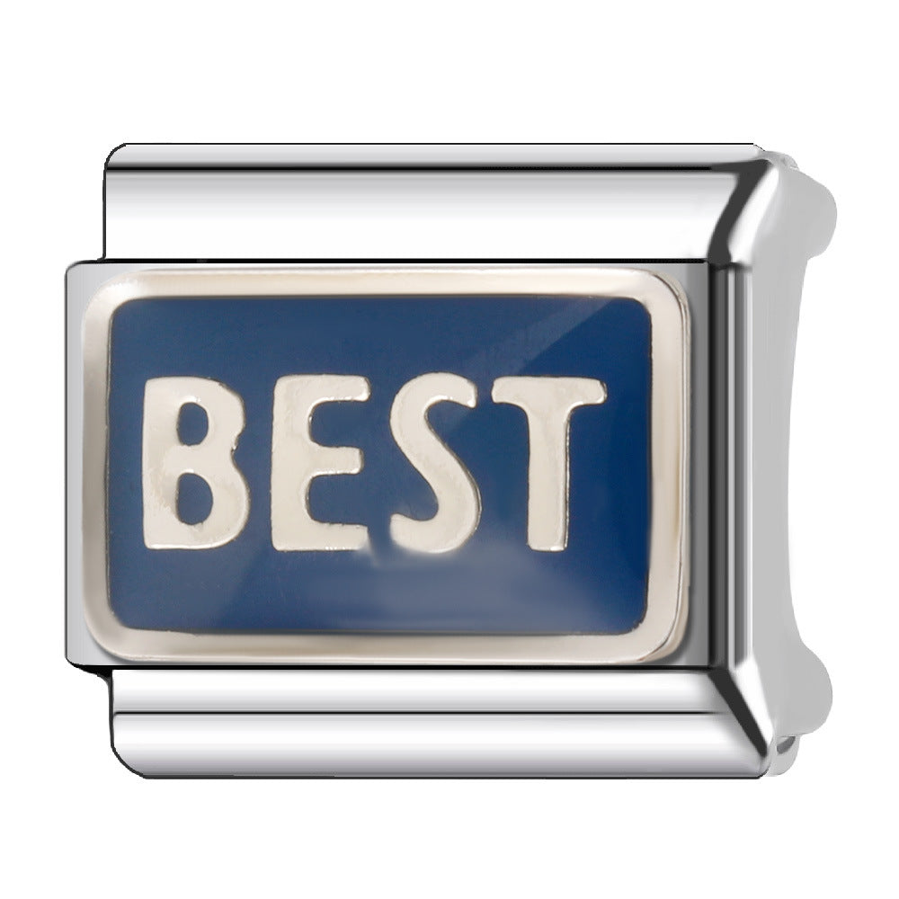 Wholesale Italian Charm Bracelet 9mm DIY Splicing Creative Pattern Stainless Steel Composable Bracelet