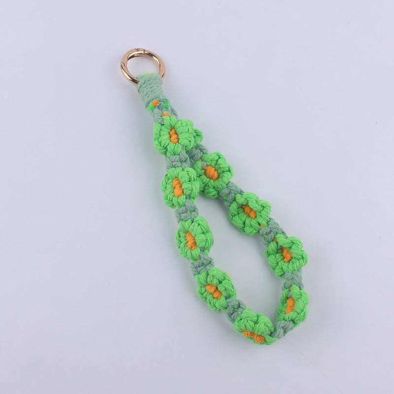 Wholesale Handmade Weaving Cotton Cord Daisy Keychain ACC-KC-GuangTian019