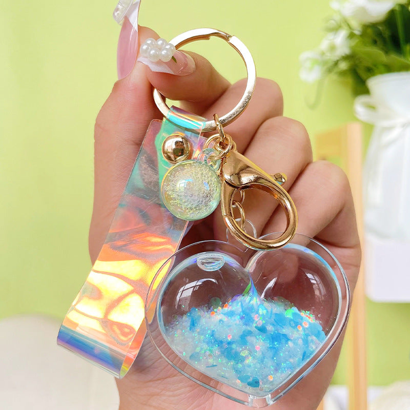 Wholesale Acrylic Oiled Love Quicksand Creative Key Chain