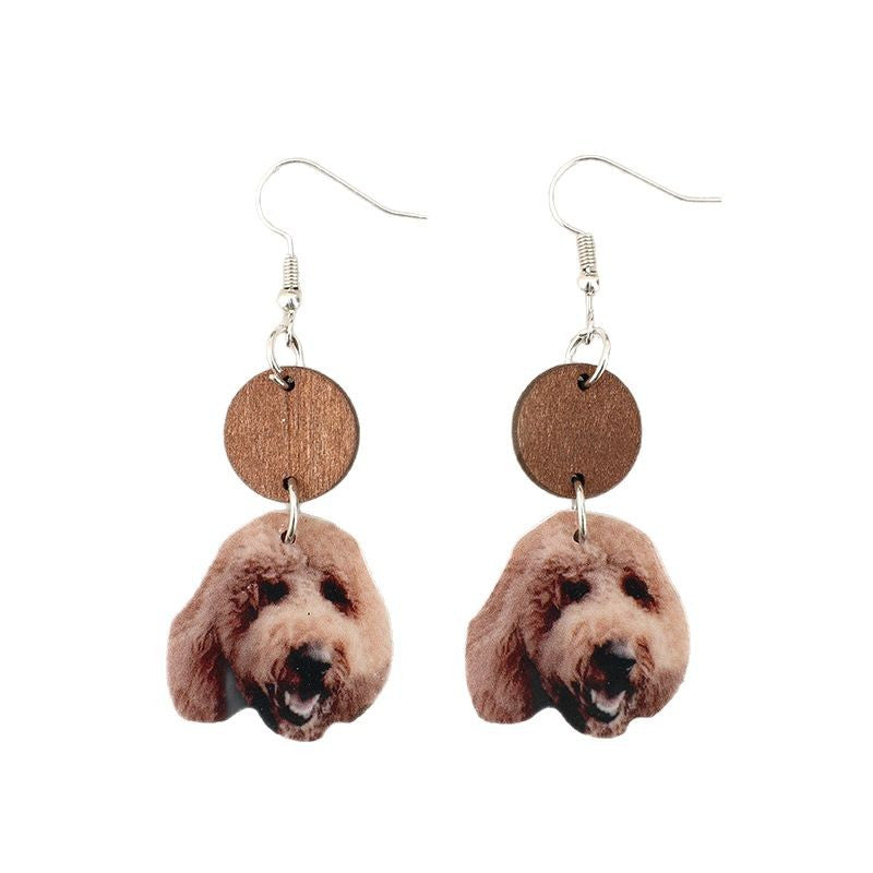 Wholesale Creative Curly Teddy Puppy Acrylic Earrings