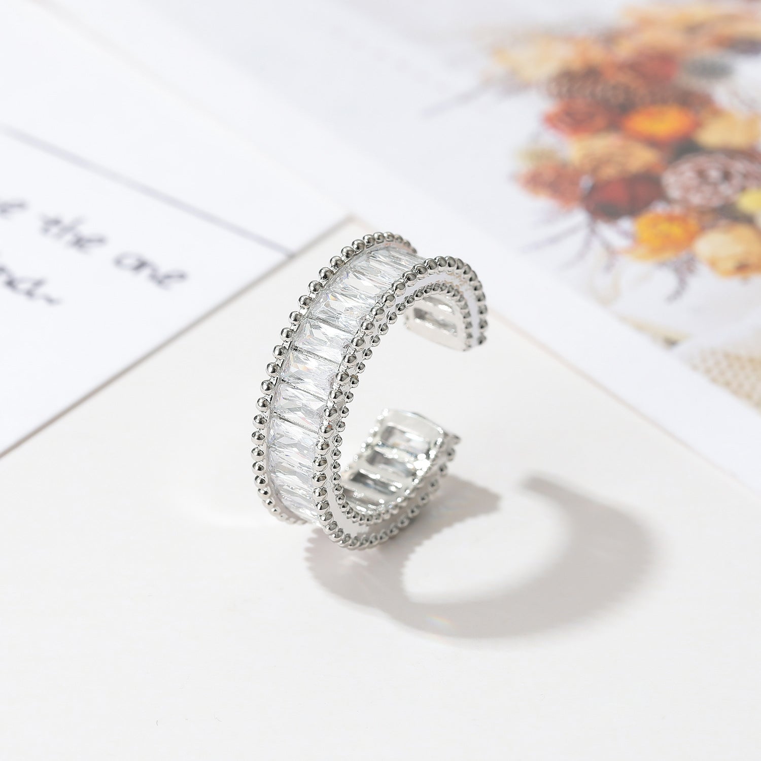 Wholesale All-match Finger Ring Square Group Full Diamond Sugar Ring