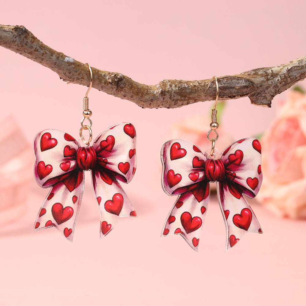 Wholesale Creative Love Bow Earrings