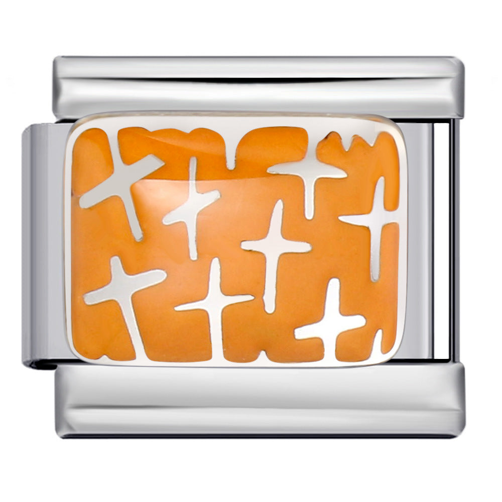 Wholesale 2pcs/pack  Italian Charm Bracelet 9mm DIY Splicing Creative Pattern Stainless Steel Composable Bracelet