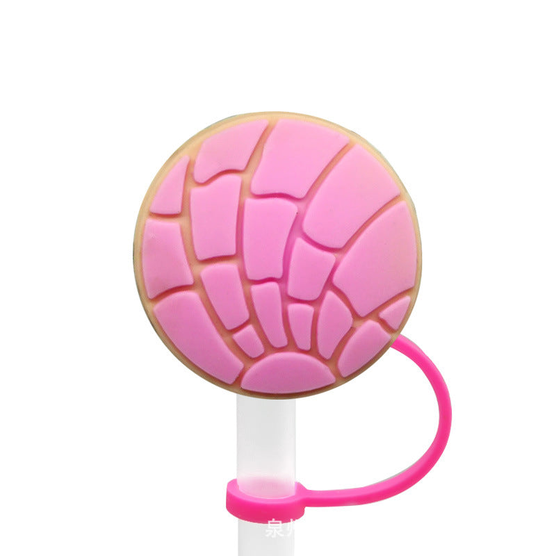 Wholesale 10pcs 7-8mm Cartoon Mexico Series Silicone Dustproof Straw Plugs Straw Tube Cap