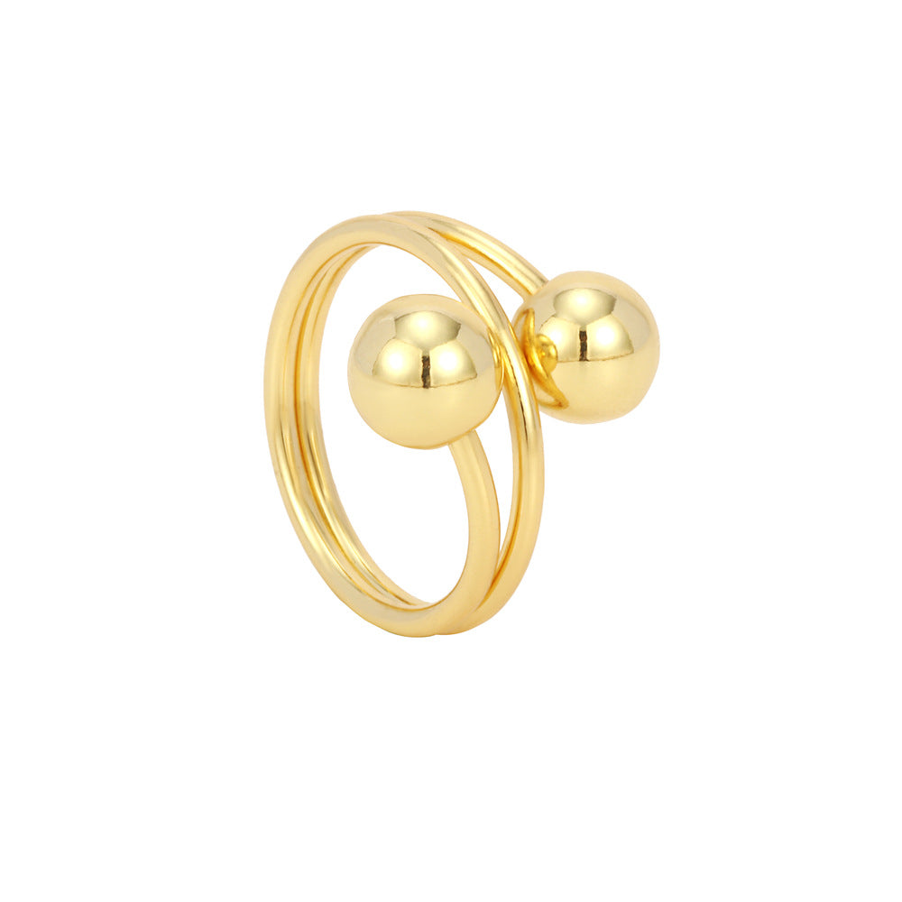 Wholesale Maple Leaf Gold Sphere Interstellar Orbit Ring