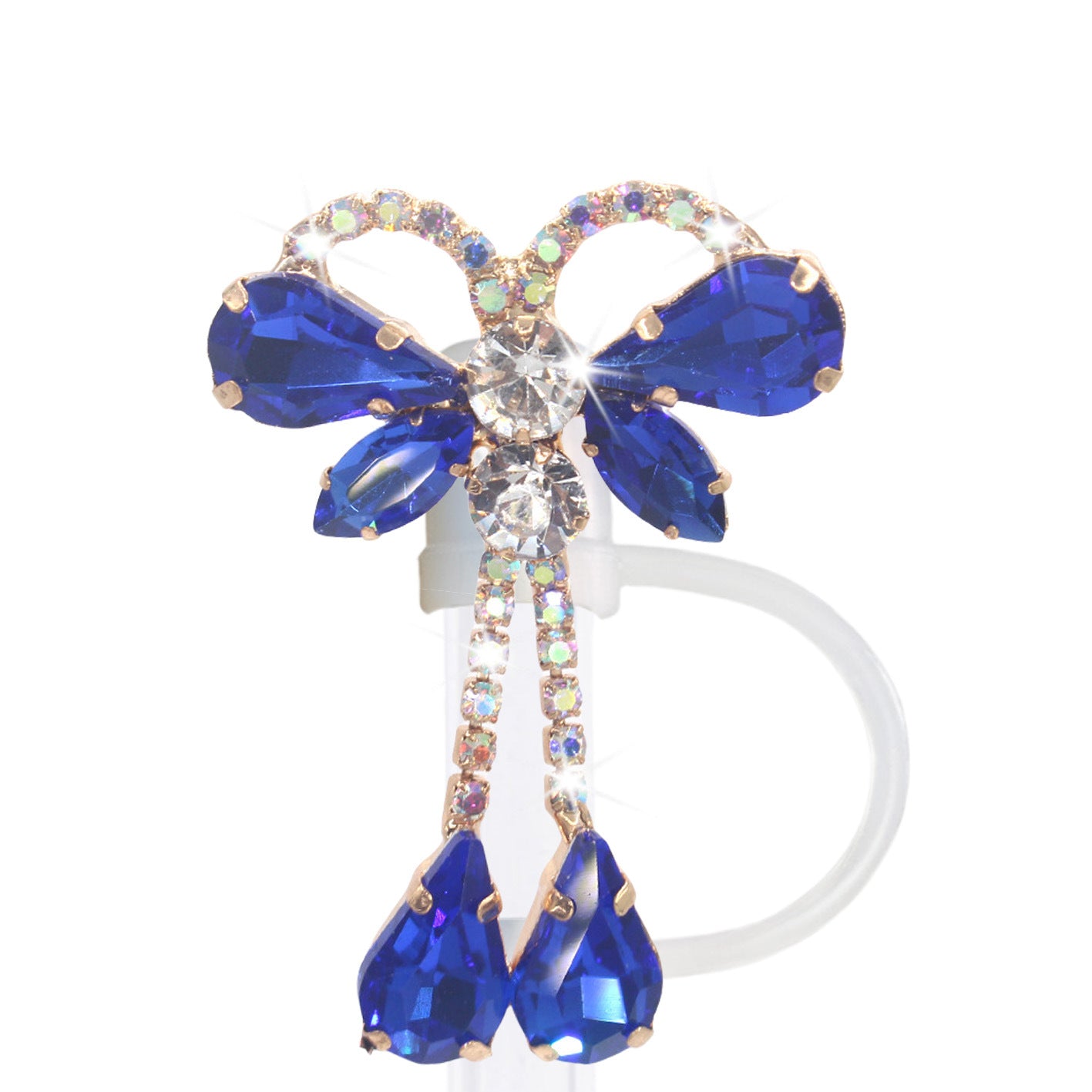 Wholesale Wholesale 50pcs Teardrop Butterfly Pendant 10mm Straw Cover Straw Tube Cap