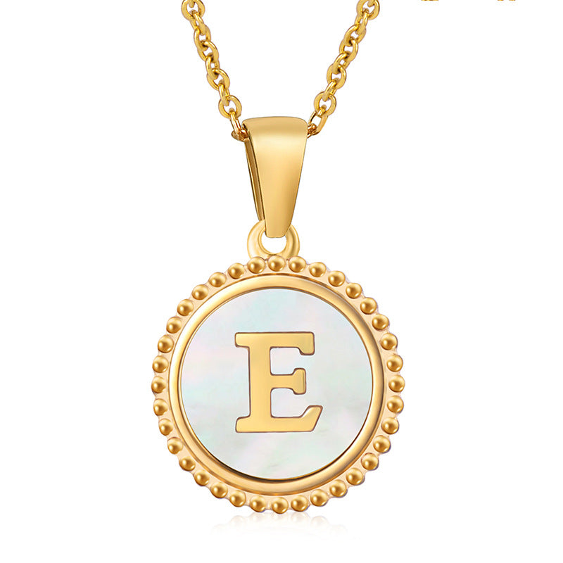 Wholesale 18K Stainless Steel Necklace Shell Letter Necklace ACC-NE-ZhongY012