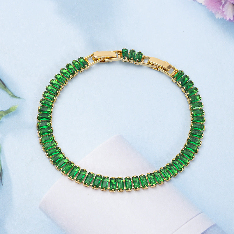 Wholesale Colorful Zircon Full Diamond Claw Chain Colorful Rice Beads Bracelet ACC-BT-Jiay003