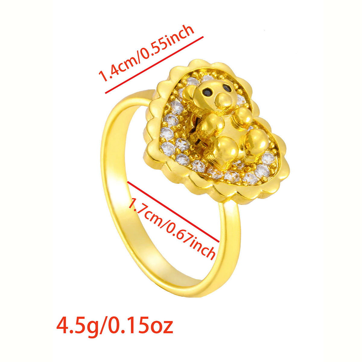 Wholesale Gold Plated Adjustable Rotating Ring Star Moon Zircon Women' s Fashion Jewelry Gift