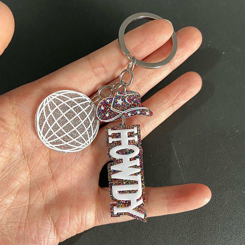 Wholesale Western Cowboy Tribe Acrylic English Letter Keychain ACC-KC-XueP002