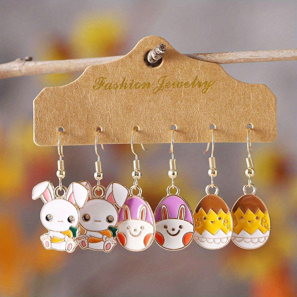 Wholesale Alloy Easter Egg Dangle Earrings Set
