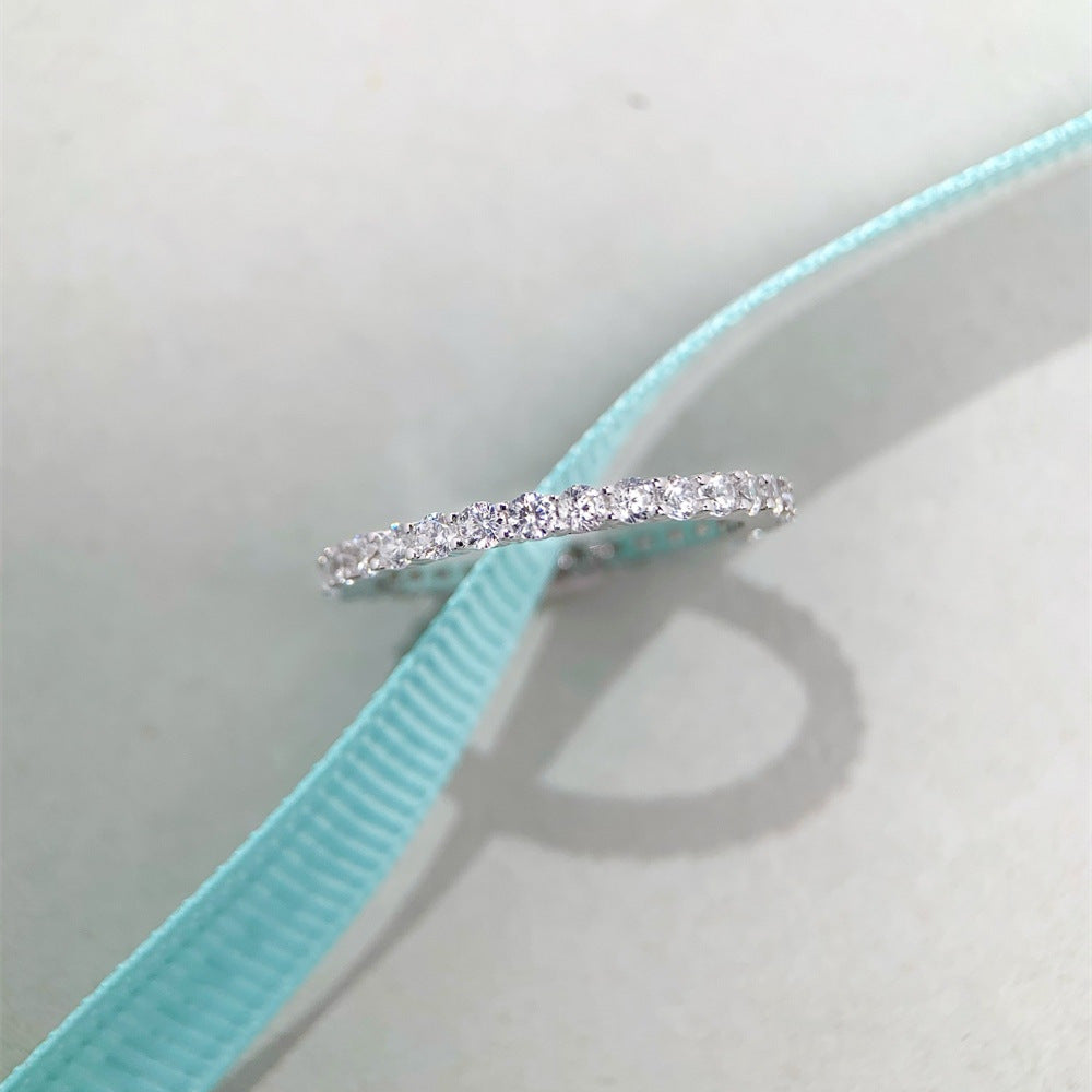 Wholesale Carbon Sterling Silver Inlaid Zirconia Ring