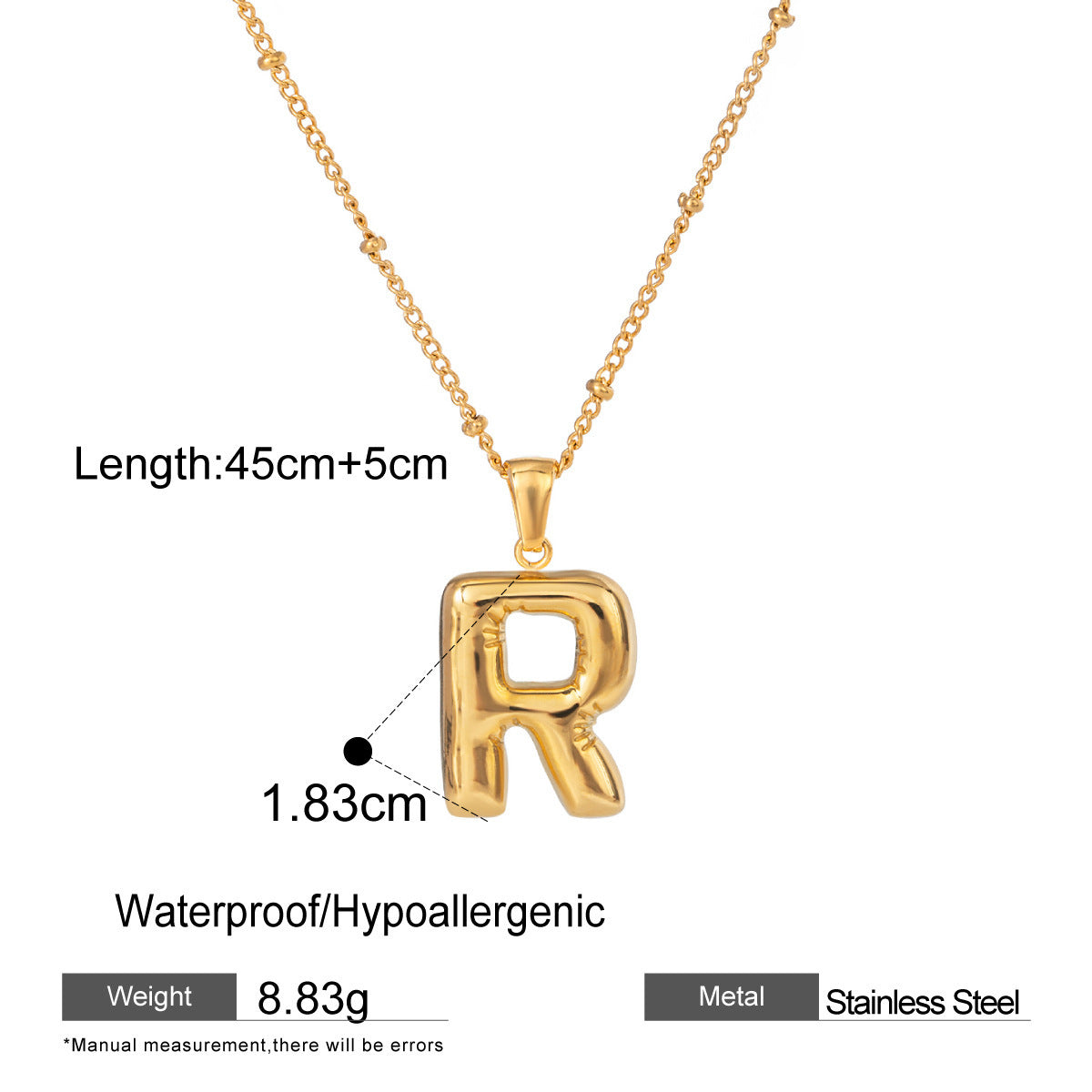 Wholesale Light Luxury Stainless Steel Initial Necklace