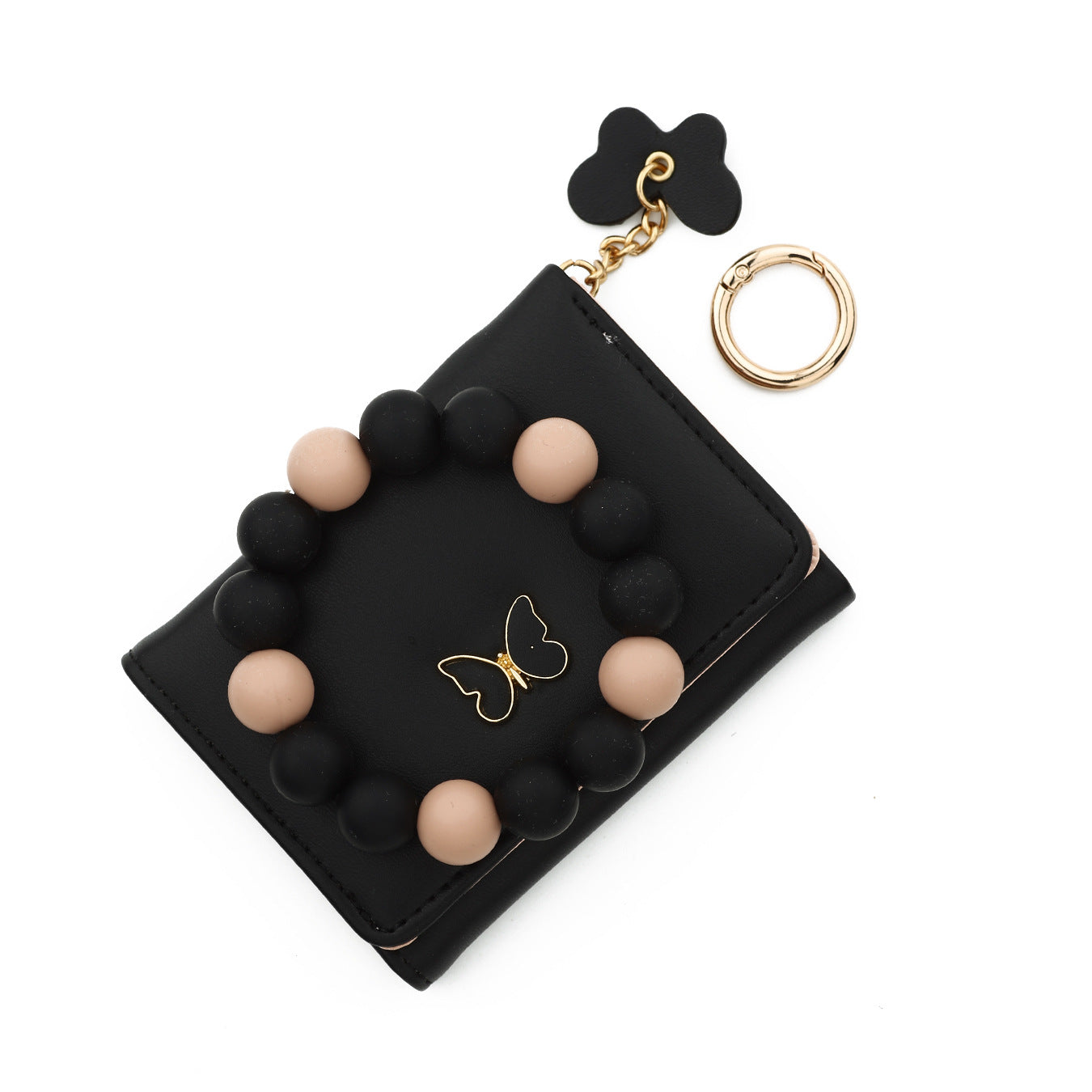 Wholesale Butterfly Card Bag ID Bag Silicone Bead Bracelet Wristlet Keychain