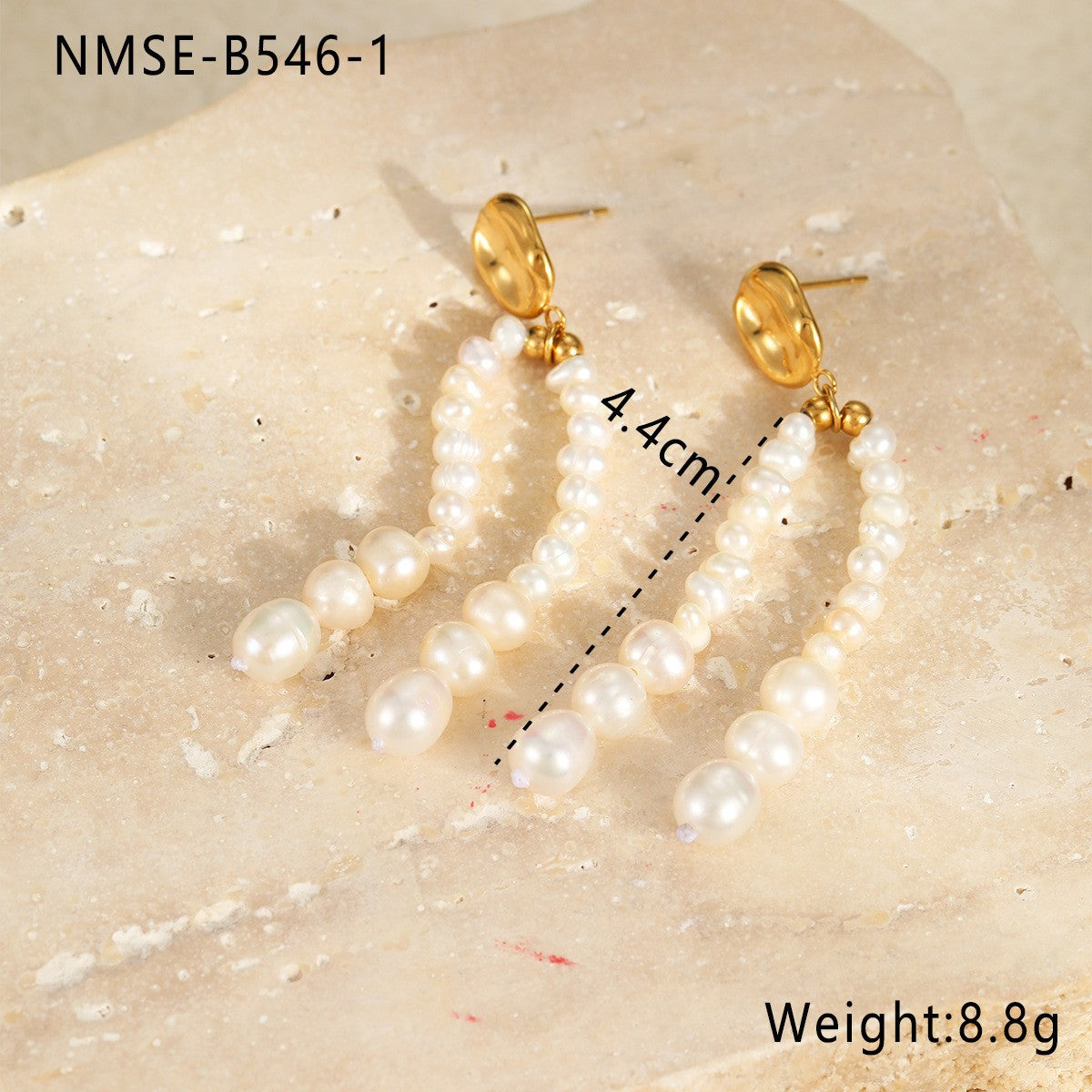 Wholesale  Stainless Steel Earrings Baroque Pearl Earrings