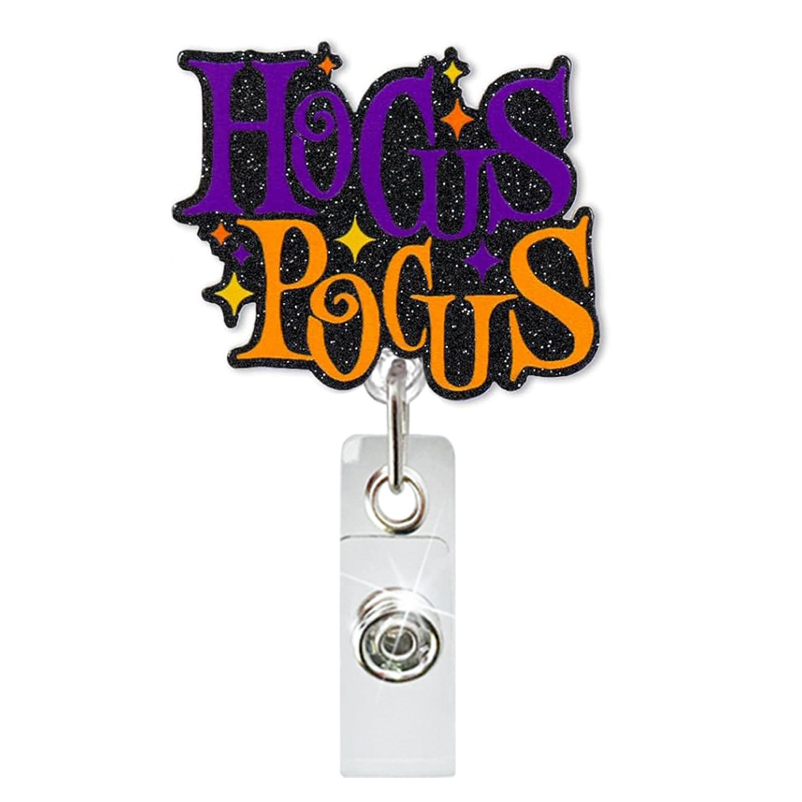 Wholesale  Skull Black Cat Retractable Badge Reel with Glitter Acrylic,  Resale Accessory