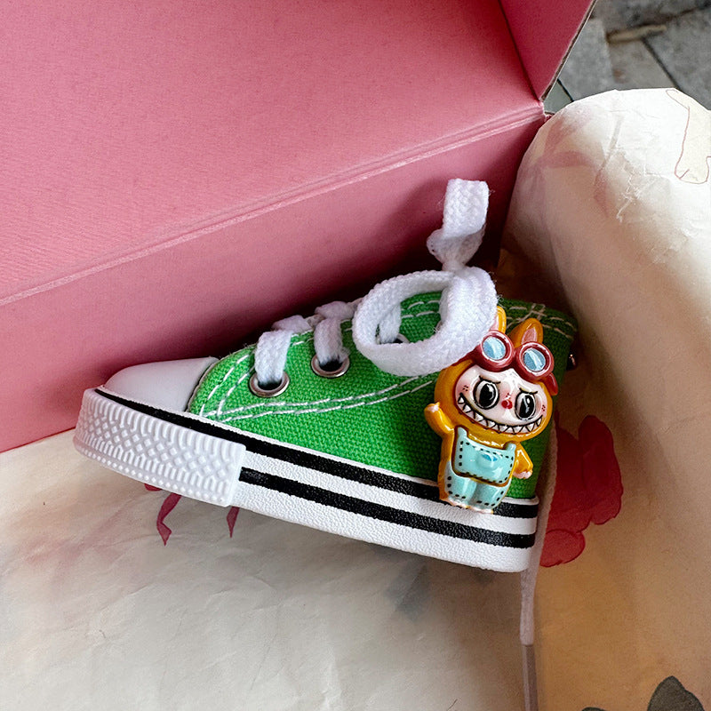 Wholesale cartoon rabbit color sneaker canvas shoes keychain