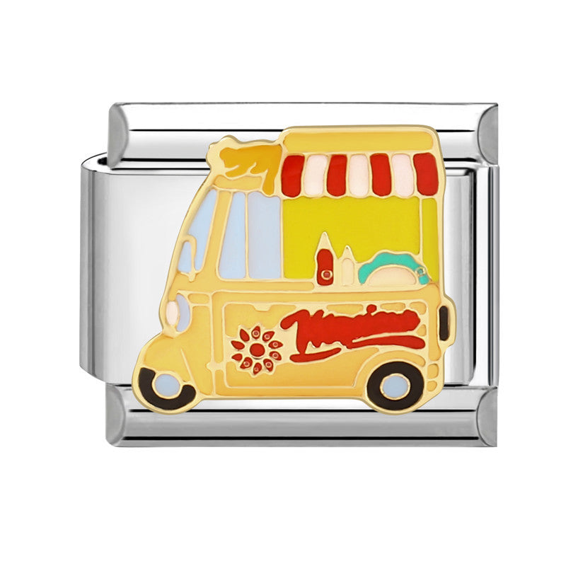 Wholesale  Italian Charm Bracelet 9mm DIY Splicing Removable Titanium Steel Cartoon Dripping Oil Composable Bracelet