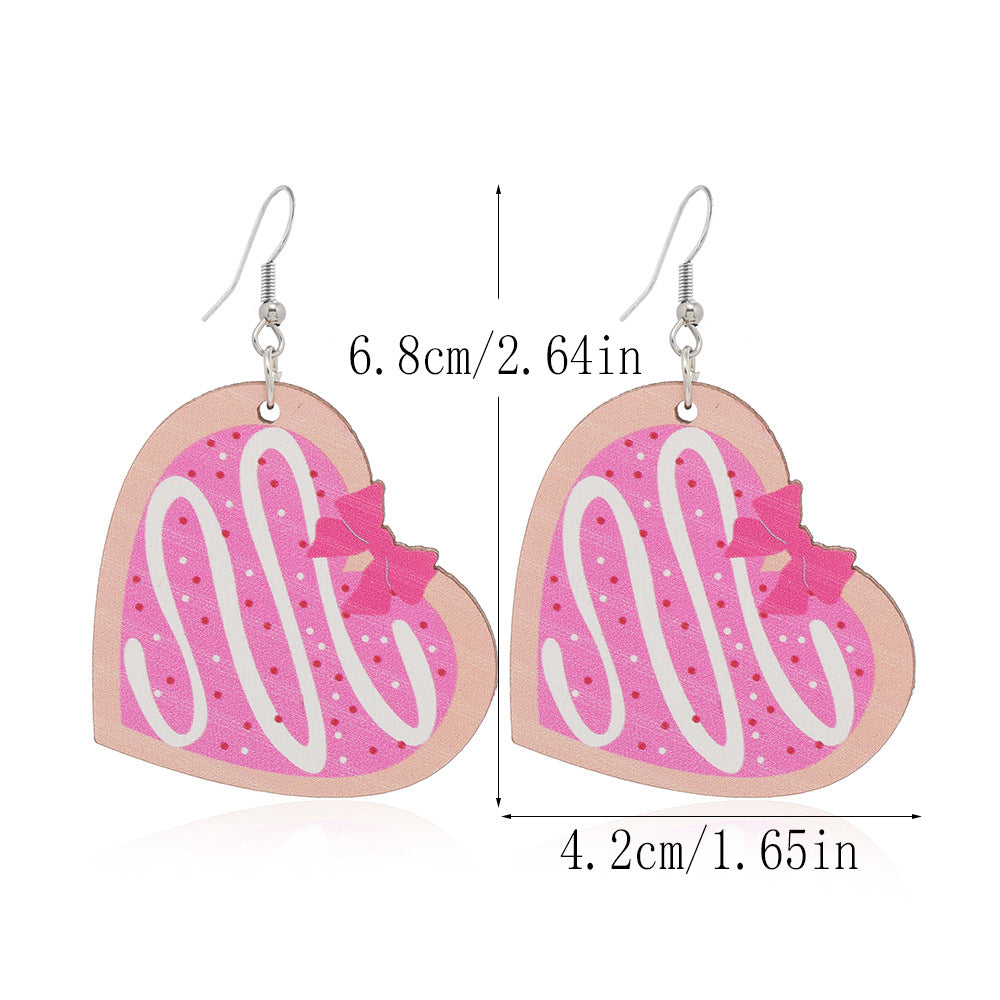 Wholesale  Love Truck Love Letter Printed Ear Hook Earrings