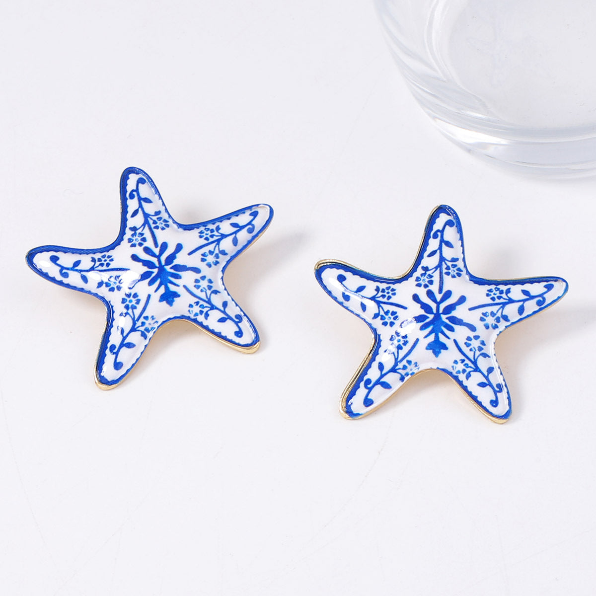Wholesale  Light Luxury Color Enamel Glaze Alloy Star-shaped Earrings