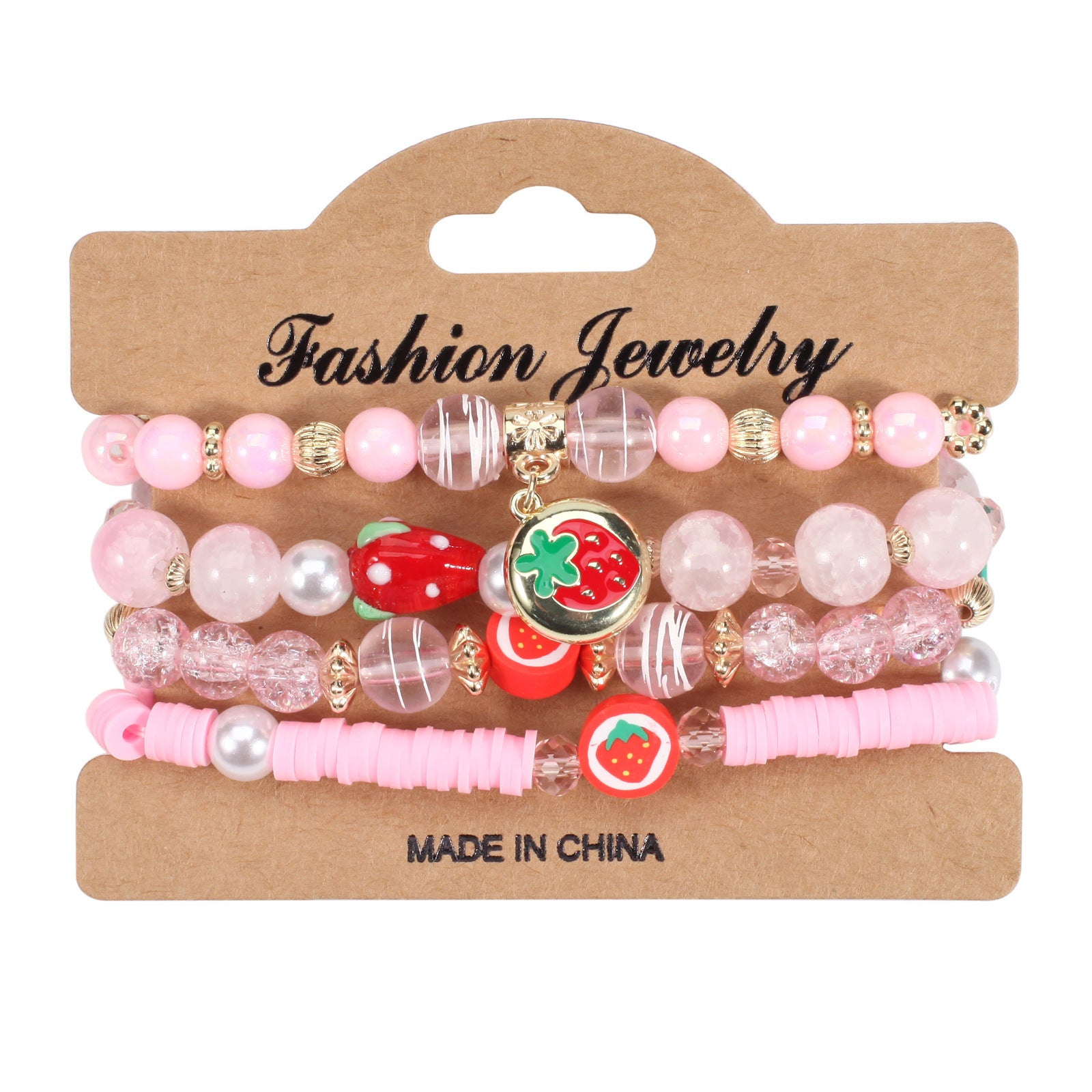 Wholesale Cartoon Cute Fruit Strawberry Pendant Bracelet Soft y