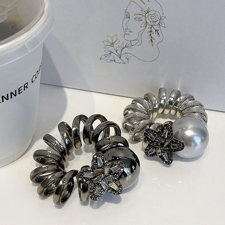 Wholesale Star Rhinestone Phone Cord Hair Ties Hair Scrunchies