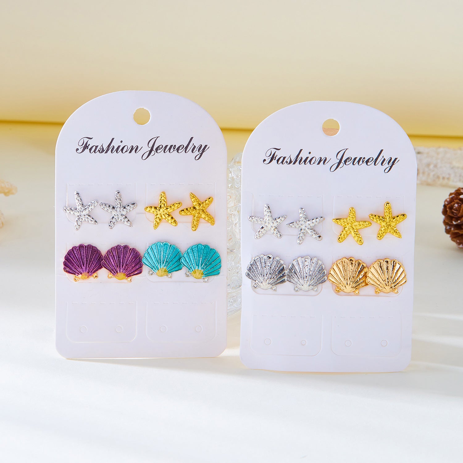 Wholesale Starfish Scallop Earrings