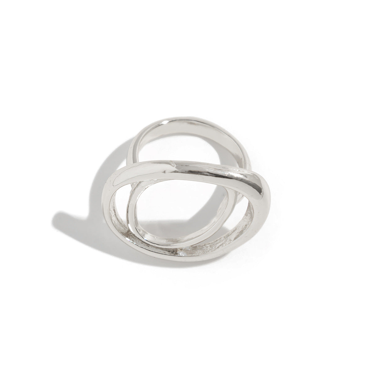 Wholesale Square hollow alloy double ring