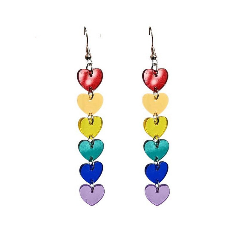 Wholesale Acrylic Six Color Transparent Love Earrings ACC-ES-XueP044