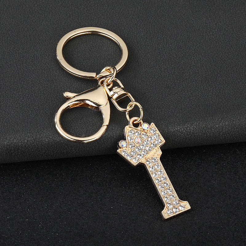 Wholesale  English letters encrusted diamond keychain