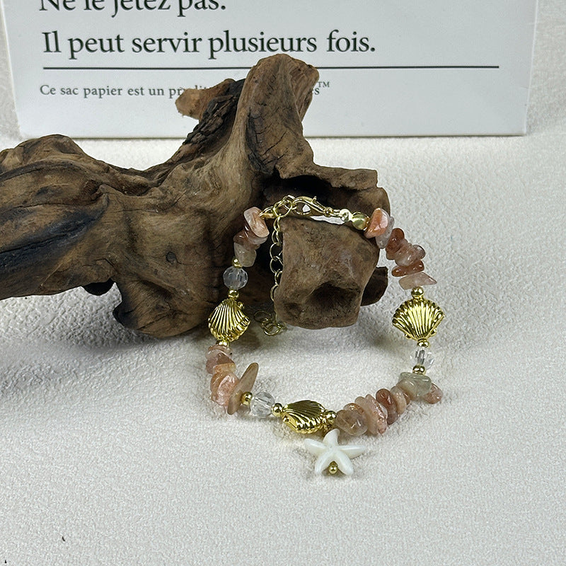 Wholesale  natural crystal irregular gravel bracelet