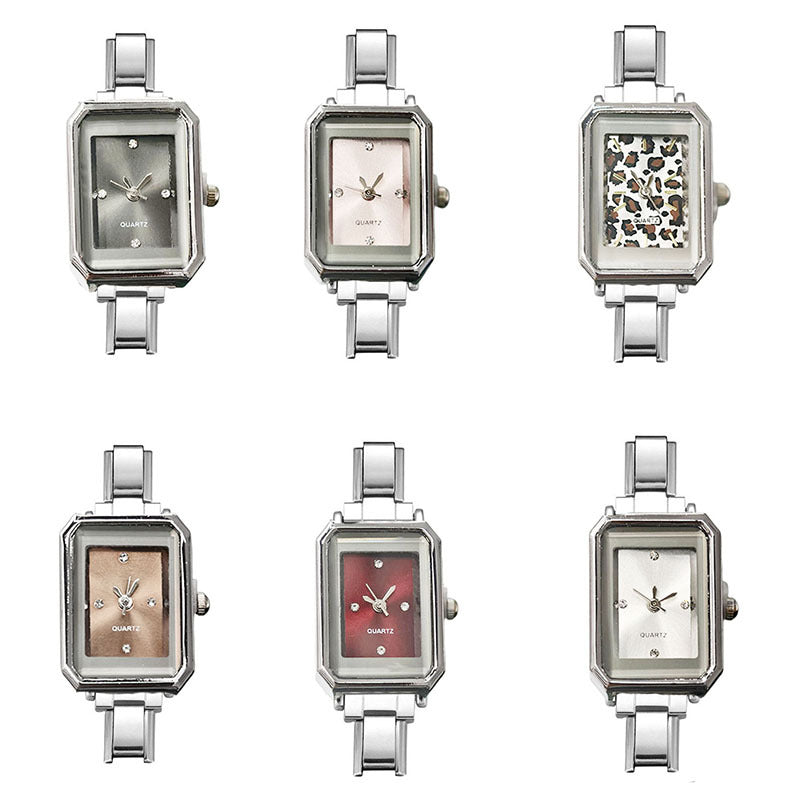 Wholesale Stainless Steel Quartz Watch,  Simple Rectangular Women' s Fashion Watch,  Casual Everyday Accessory