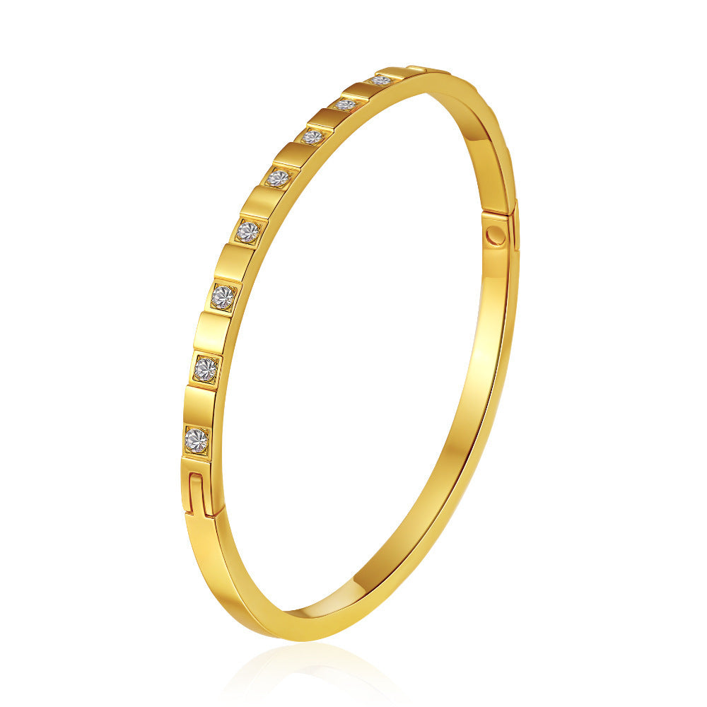 Wholesale Stainless Steel Diamond Bracelet Round Clasp