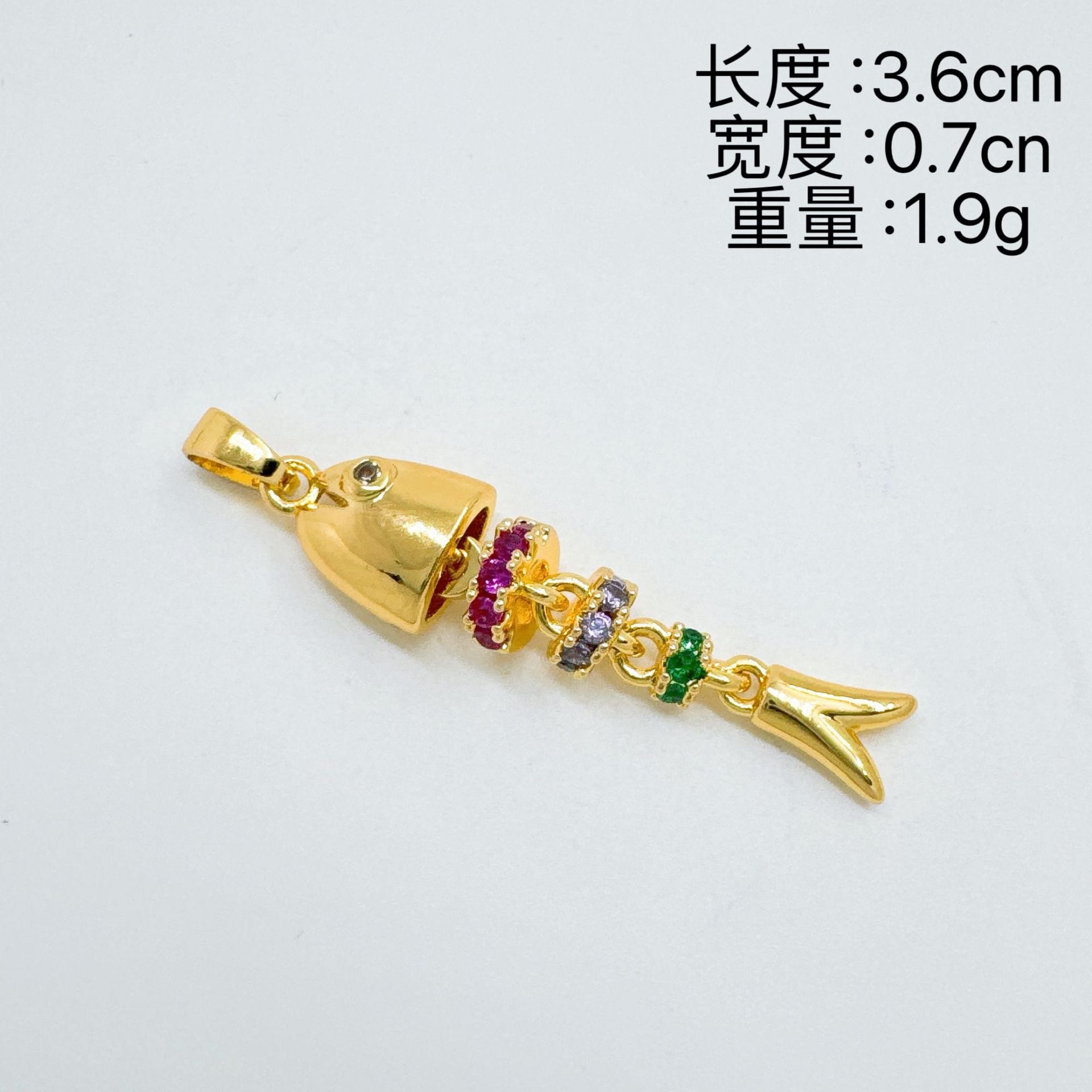 Wholesale Ocean Sea Fish Micro-Inlaid Zircon Gold Plated Pendant Necklace Jewelry Accessory Boutique Resale