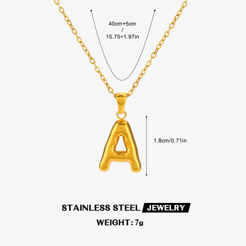 Wholesale stainless steel 26 letter necklace